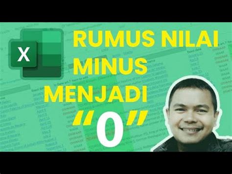 Rumus Dan Cara Rubah Nilai Minus Menjadi Nol 0 Belajar Excel Mulai Dari