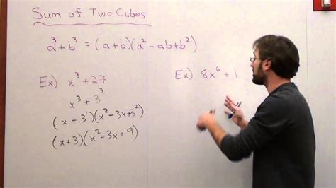 Free Math Lessons Factoring The Sum Of Two Cubes Youtube