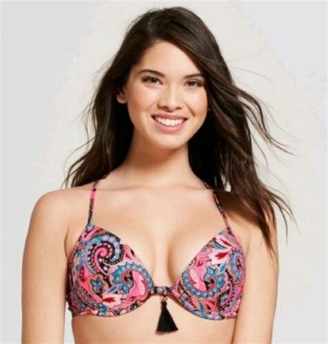 Shade Shore Women S Sun Coast Bikini Top Black Paisley D New With