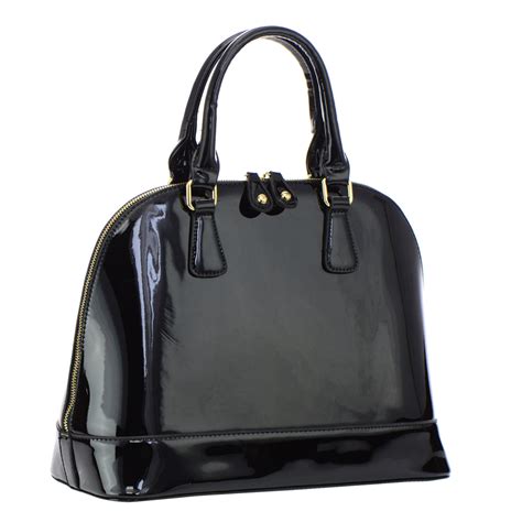 Patent Leather Handbag 35528 Black