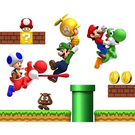 Super Mario Adhesivo decorativo para pared diseño de Super Mario