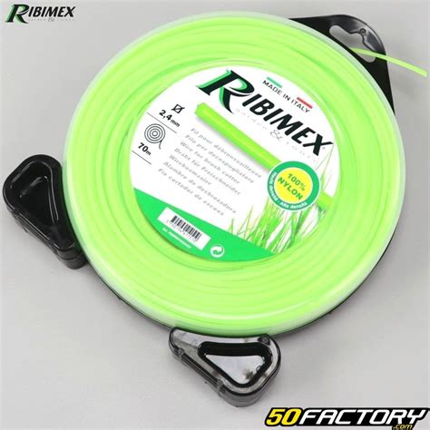 Fil de débroussailleuse Ø2 4 mm carré nylon Ribimex vert