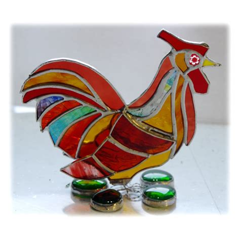 Rooster Stained Glass Ornament Cockerel Richard Xl Folksy