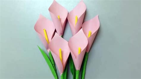 How To Make Calla Lily Paper Flower Easy Origami Flowers For Beginners