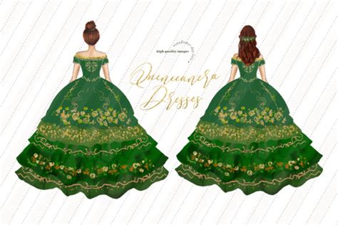 Green Floral Quinceañera Clipart Graphic By Sunflowerlove · Creative Fabrica