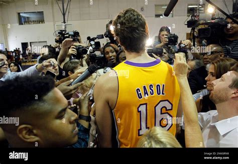 Los Angeles Lakers Forward Pau Gasol Center Of Spain Talks To