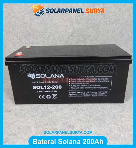 Jual Baterai Vrla Solana 12v 200ah Aki Deep Cycle Solana Gel