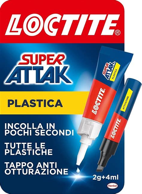 Loctite Super Attak Plastica Colla Per Plastica Istantanea Tubetto Di