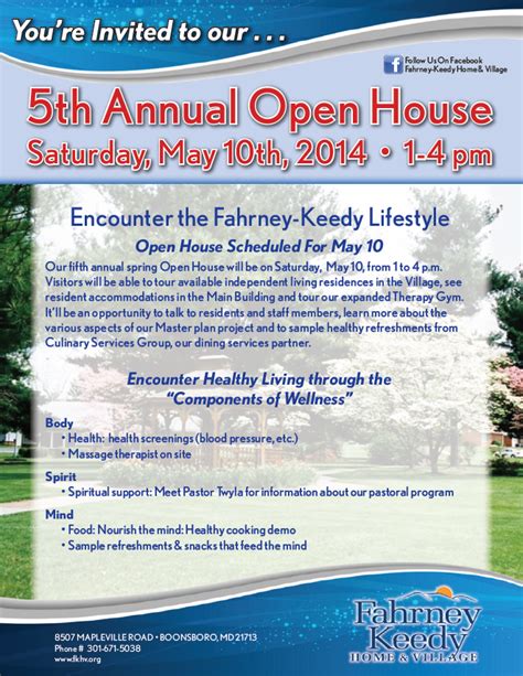 Fahrney-Keedy Open House – May 10th | Oakton Church of the Brethren