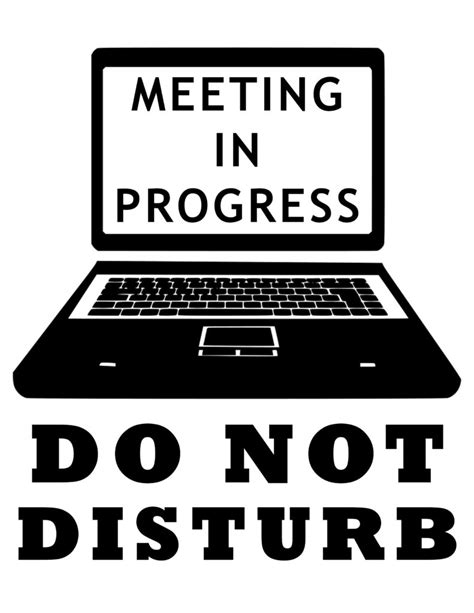 Free Printable Do Not Disturb Meeting In Progress Sign Simple Books