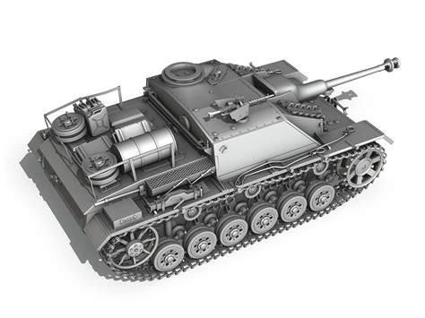 StuG III Ausf G Mid Production 3D Model OBJ 3DS FBX C4D CGTrader