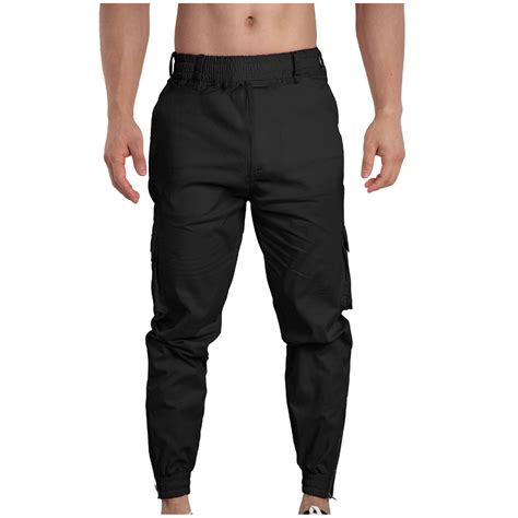 Lmcalzta Joggers For Men Elastic Waist Pants Side Zippers Legs Bottom