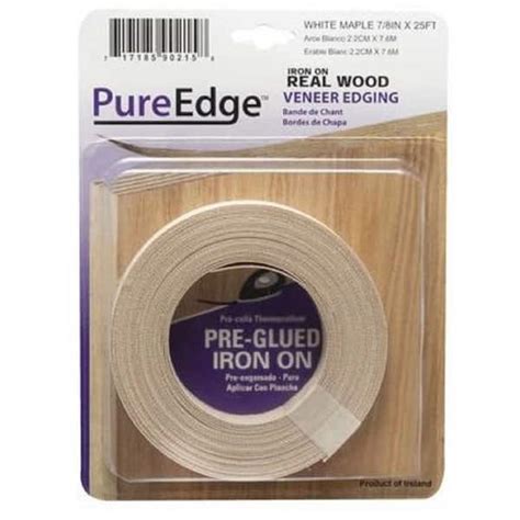 PureEdge 7 8 In X 25 Ft White Maple Real Wood Veneer Edgebanding With Hot Melt Adhesive 902158
