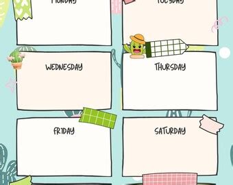 Anime Themed Weekly Planner Cute Anime Undated Digital And Etsy