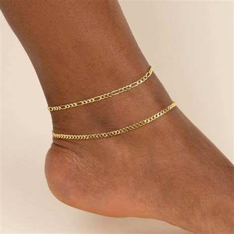 Cuban Chain Gold Filled Anklet Curb Chain Anklet Gold Chain Etsy