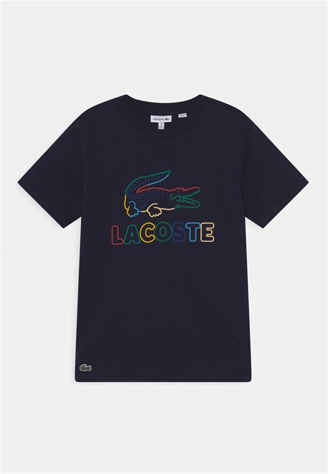 Lacoste T Shirts Print Navy Blue Multi Coloured Mørkeblå Zalando Dk