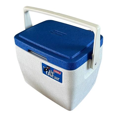 Vintage Coleman Lil Oscar Lunch Cooler 5272 Blue Cooler White Lid 4