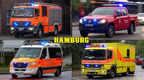 Feuerwehr Hamburg Einsatzfahrten Mehrerer Feuerwachen Bundeswehr