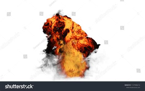 Big Explosion Effect White Background Realistic Stock Illustration