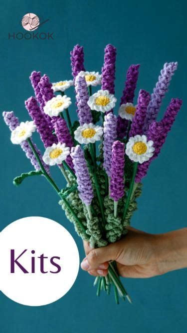 Chamomile And Lavender Bouquet Kit With Pdf Pattern Crochet Flowers