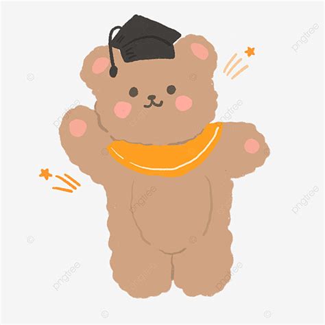 Korean Bear Stickers Hd Transparent Cute Korean Bear Graduation