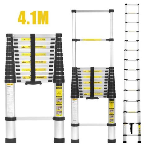 4 1m Finether Échelle Télescopique En Aluminium avec Des Bandes