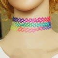 Vintage Colorful Stretch Elastic Henna Tattoo Choker Collar Necklace