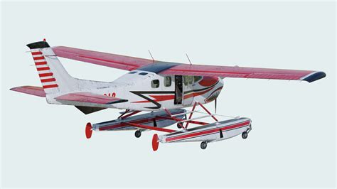 Old Cessna 210 Seaplane 3d Turbosquid 2146223