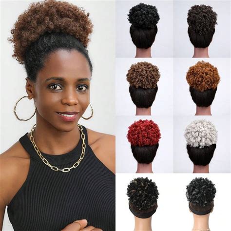 Afro Puff Drawstring Ponytail For Short Kinky Curly Afro Ponytail