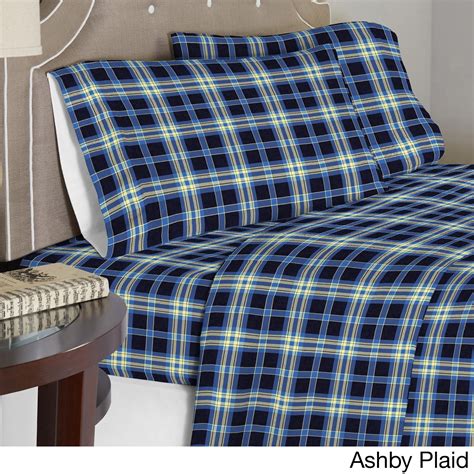 Pointehaven Printed Cotton Flannel Oversized Duvet Cover Set
