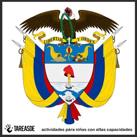 Escudo de Colombia para colorear fácil