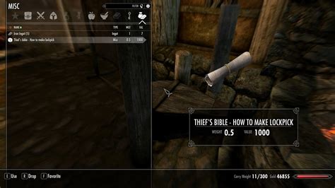 Thief S Bible How To Make Lockpick At Skyrim Special Edition Nexus