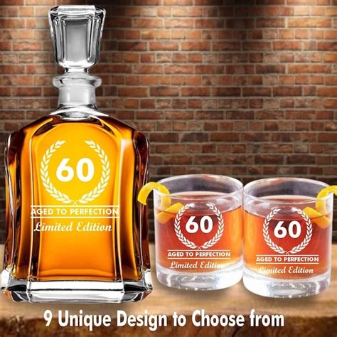 60th Birthday Whiskey Decanter Etsy