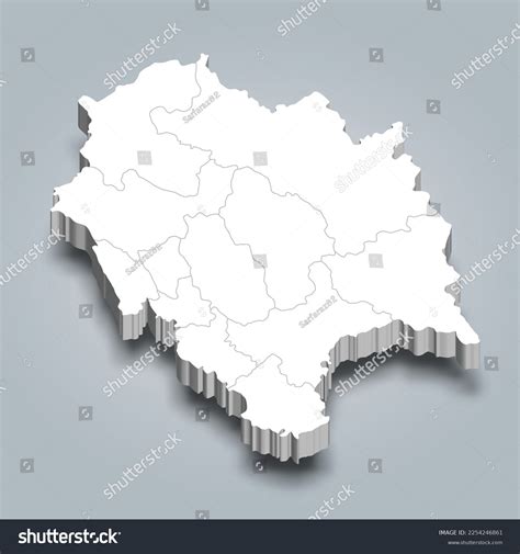 Himachal Pradesh 3d District Map State Stock Vector (Royalty Free ...