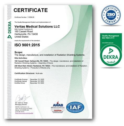 Certificaciones Iso 90012015 En Veritas Medical Solutions