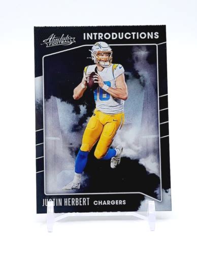 Justin Herbert Rookie Card Introductions Panini Absolute I Jh