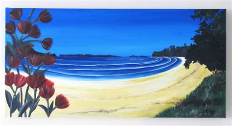 Kiwi Beach Scene Archived Fionaclarkeart Co Nz