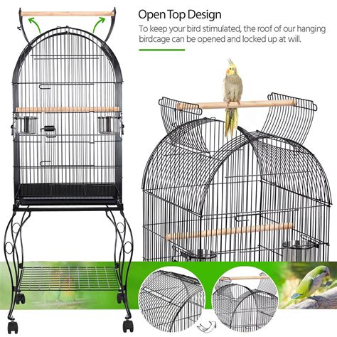 Yaheetech Parrot Cage Open Top Large Budgie Cage Bird Cage With Stand