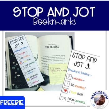 Stop And Jot Bookmarks By Harborview Teacher Teachers Pay Teachers