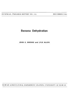 Fillable Online Scholarspace Manoa Hawaii Banana Dehydration