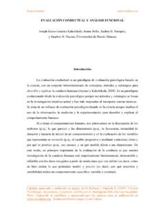 EVALUACIÓN CONDUCTUAL Y ANÁLISIS FUNCIONAL evaluaci 211 n conductual