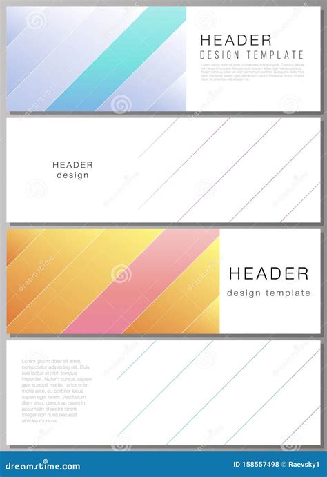 The Minimalistic Vector Illustration Of The Editable Layout Of Headers