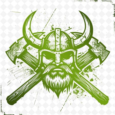 Premium Psd Viking Warrior Emblem Logo With Axes And Horned Helmet