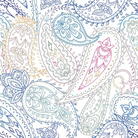 Seamless Colorful Indian Floral Paisley Pattern Stock Vector