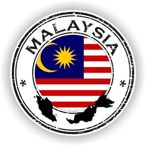 Malaysia Seal Sticker Round Flag For Laptop Book Fridge Guitar Etsy