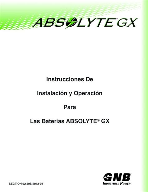 PDF Instrucciones De Instalación y Operación Para Las Ménsulas