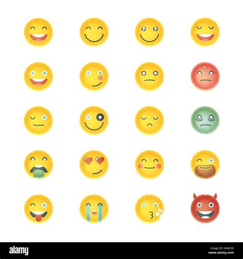 Colección de iconos gestuales Conjunto de Emoji Diferentes emoticonos