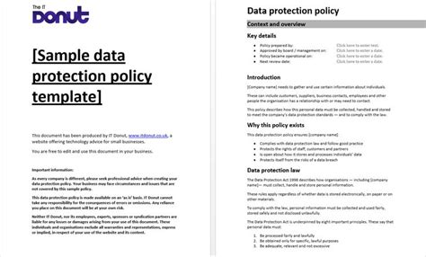 Sample Data Protection Policy Template Policy Template Data Map