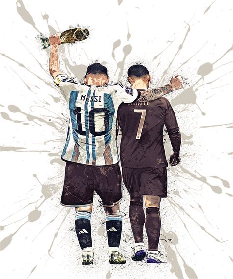 Messi And Ronaldo Worldcup Poster Print Wall Art Messi Cr7 Art T World Cup 2022 Ronaldo