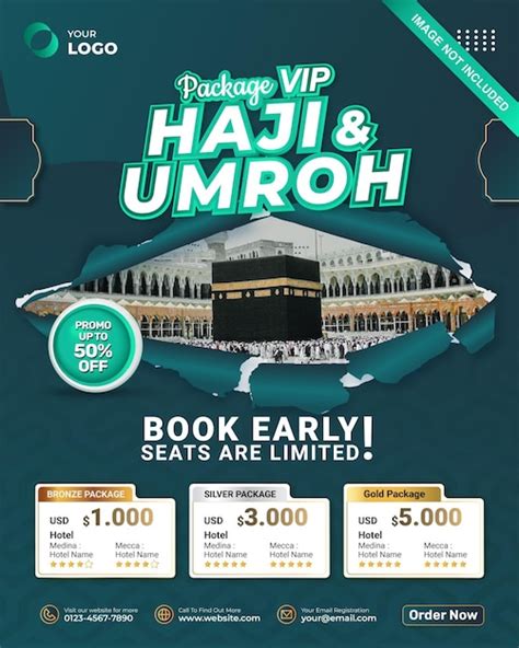 Premium Vector Hajj Or Umrah Travel Social Media Post Template